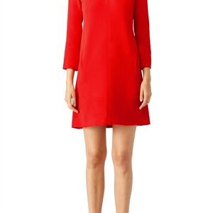 Lela Rose Red Mini Shift Dress Size 8